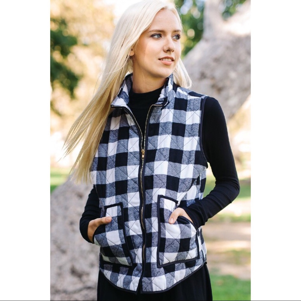 Black and White Quilted Vest - Picture 2 of 4
